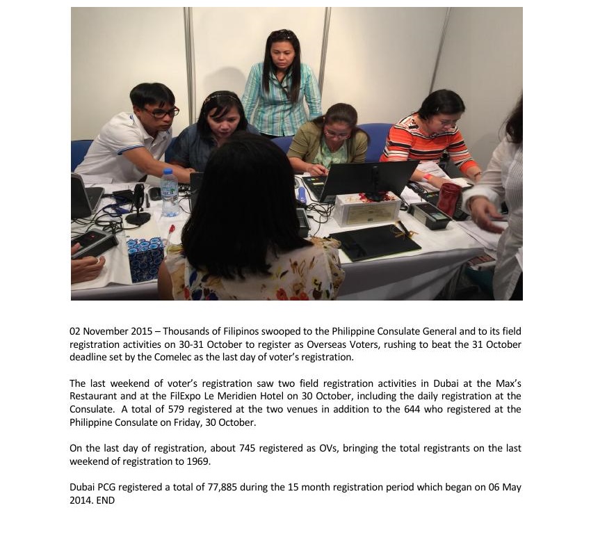 Press release PCG Dubai concludes Overseas Voting Registration  with 77885 new registrants0001