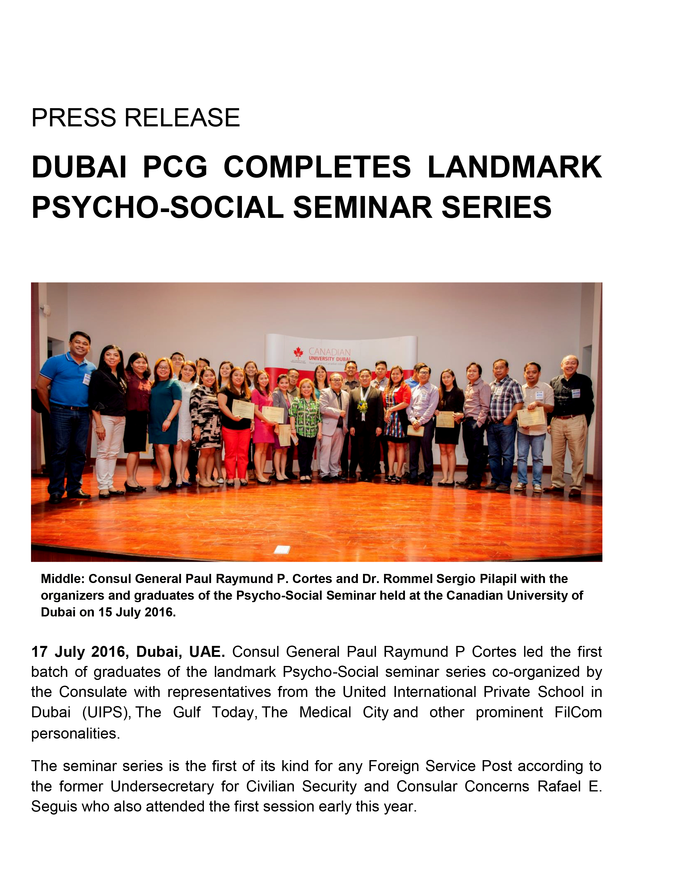 07 17 16 Psycho Social Seminar Graduation PR 1