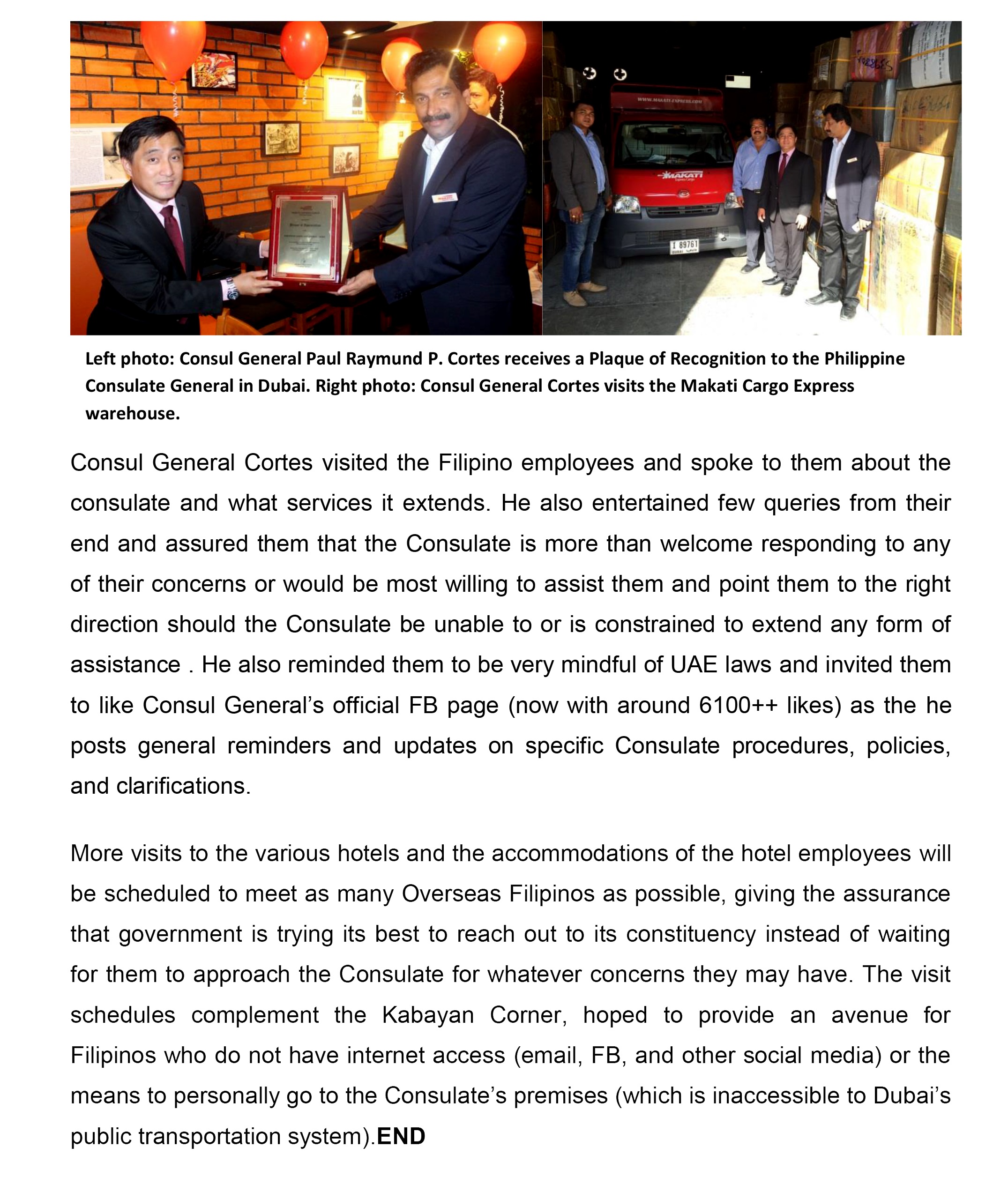 10 03 16 16 Consulate visits Makati Cargo Express 2