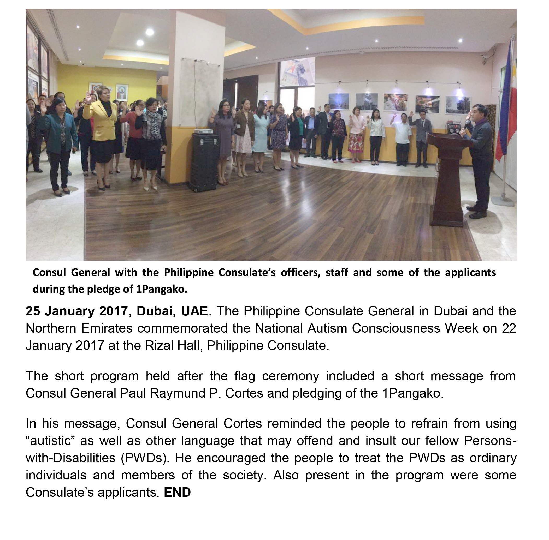 01 25 17 PH Consulate commemorates National Autism Consciousness Week