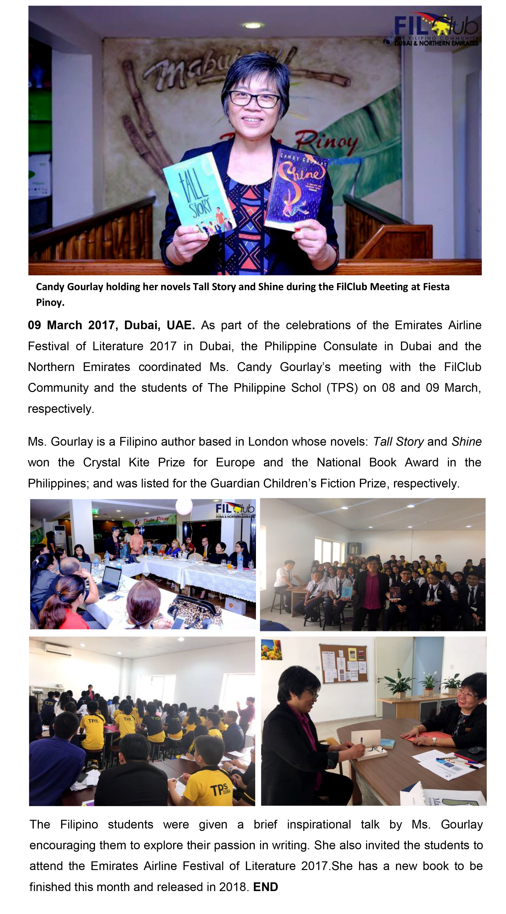 03 09 17 Candy Gourlay visits Dubai 1