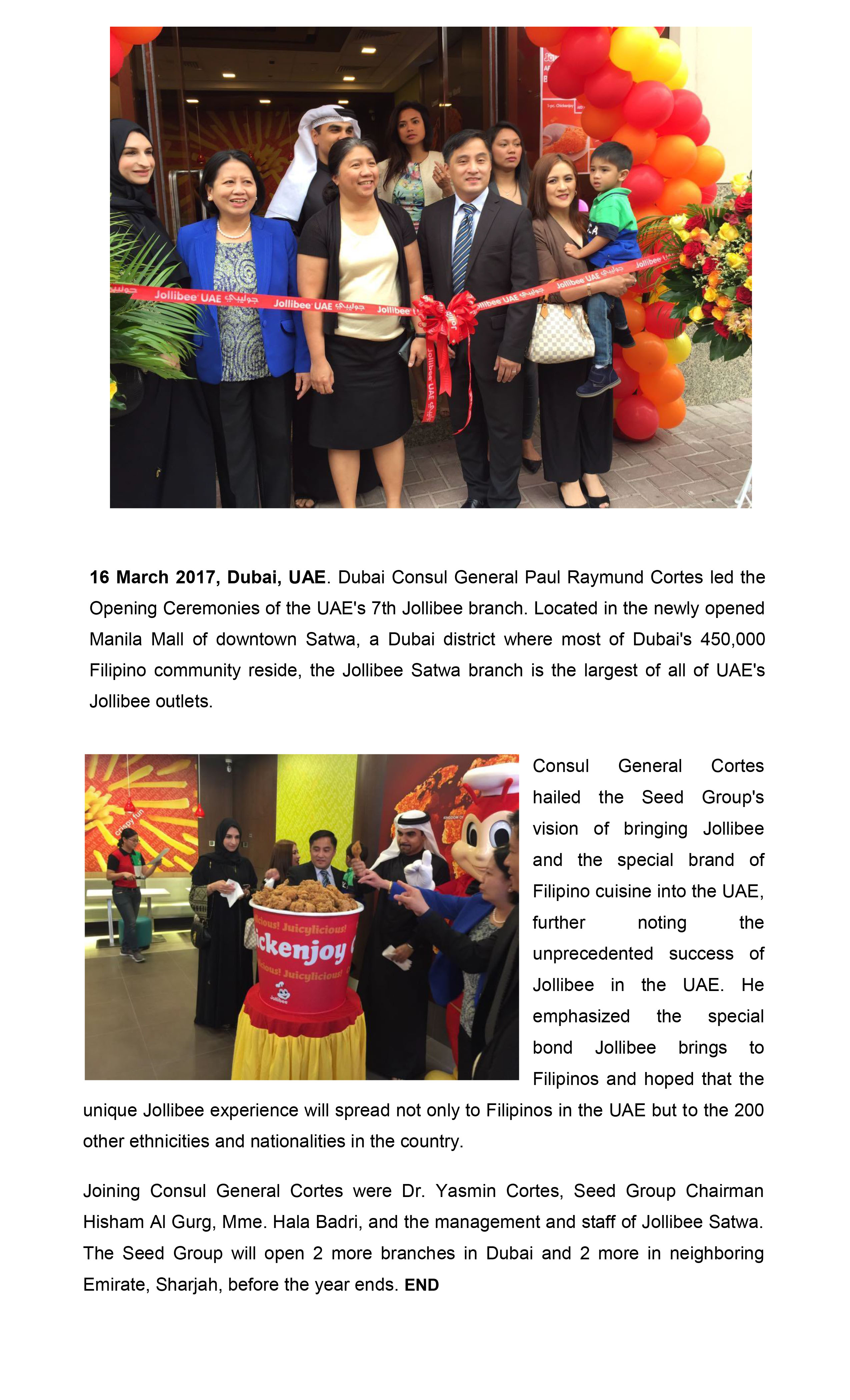 03 16 17 Congen opens the UAEs 7th Jollibee branch