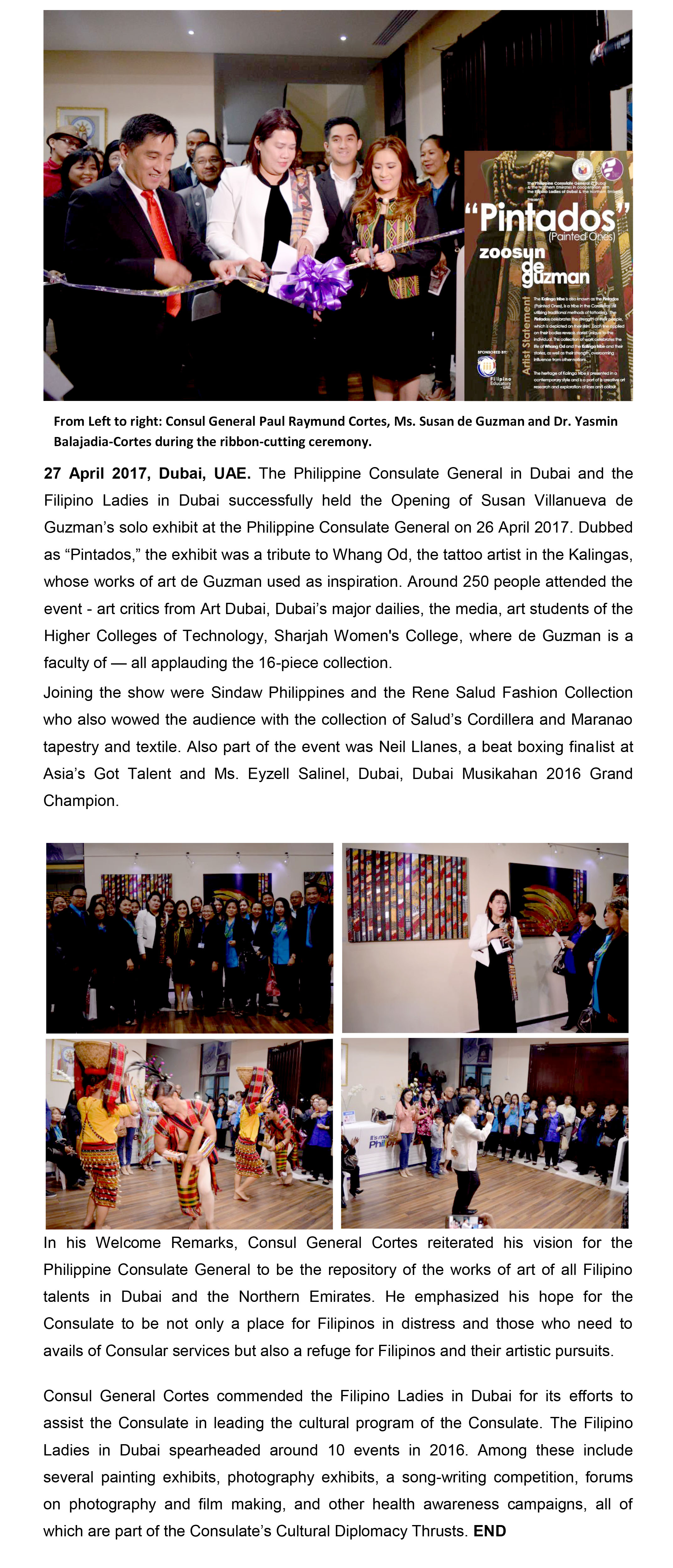 04.27.17.Consulate and Filipino Ladies of Dubai host Pintados Art Exhibit
