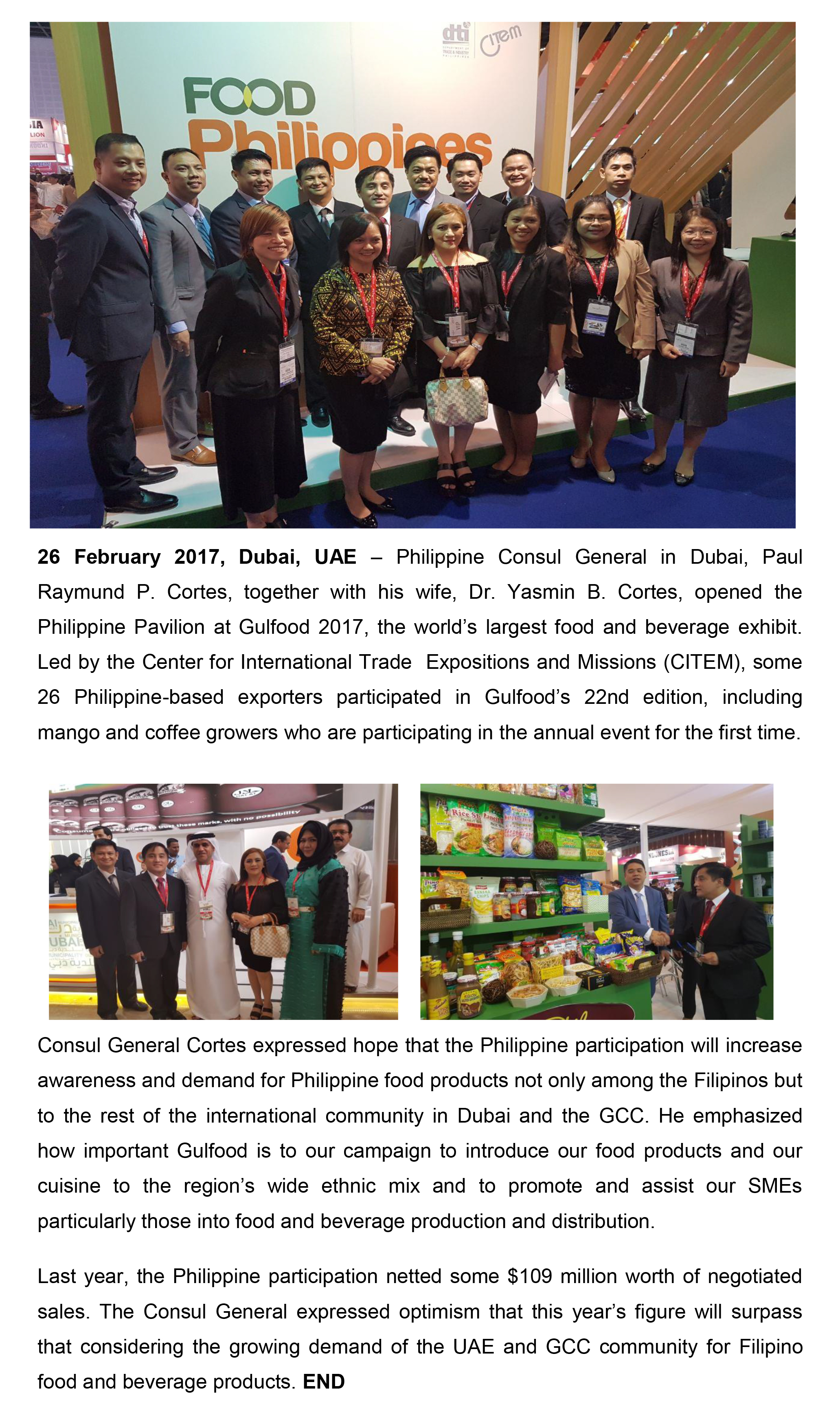 02 27 17 Ph participation in Gulf Food PR 1