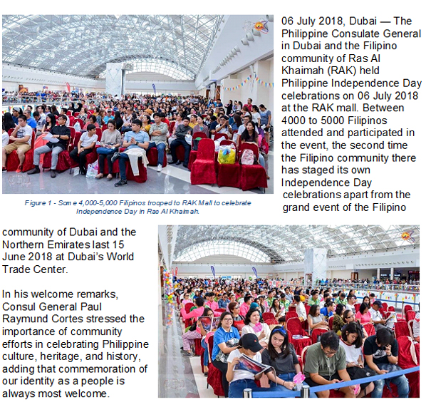 Dubai PCG and Filipino Community in Ras Al Khaimah Stage Philippine Independence Day 2018 Celebration