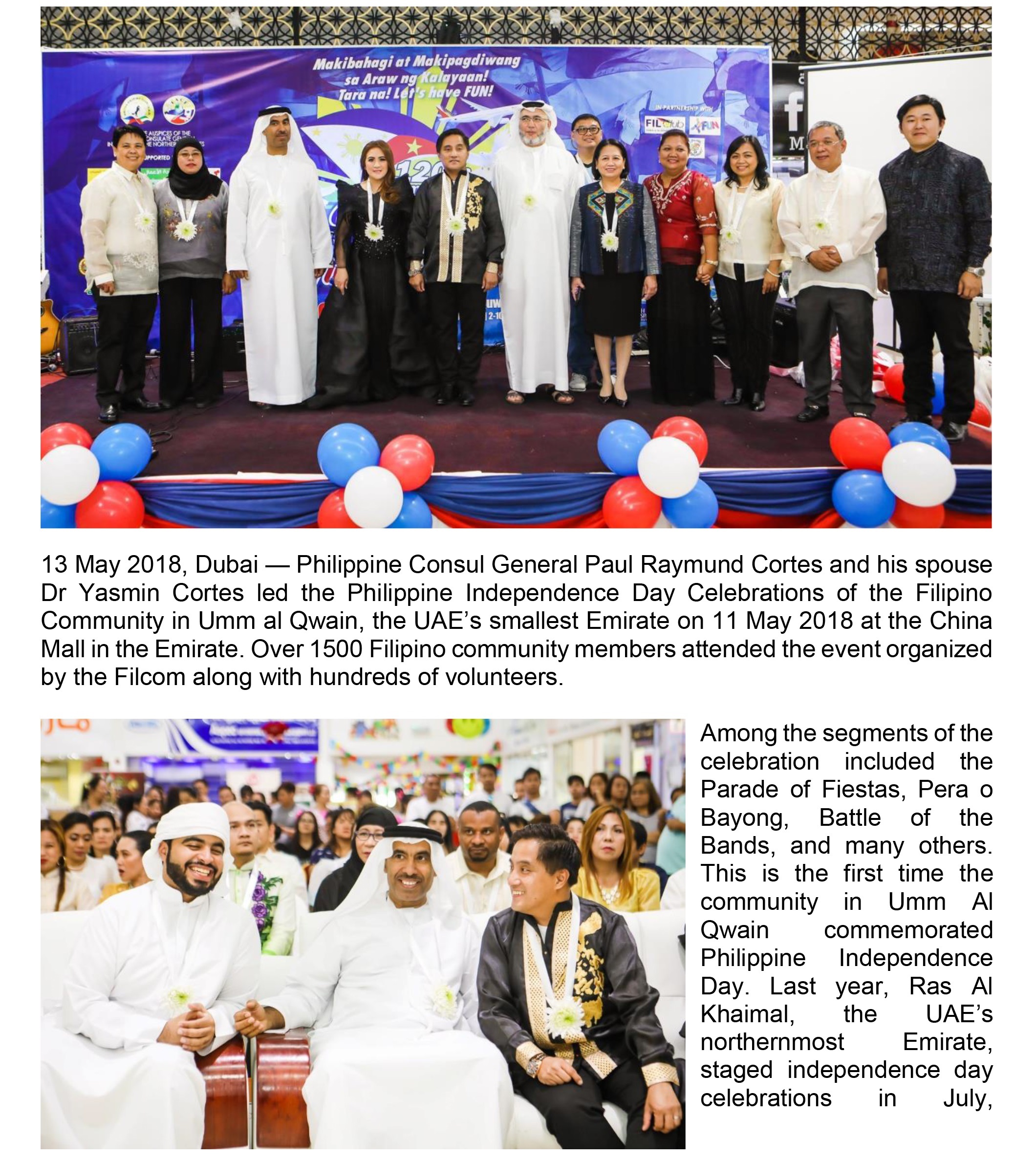 Philippine Independence Day Celebrations in Umm Al Qwain