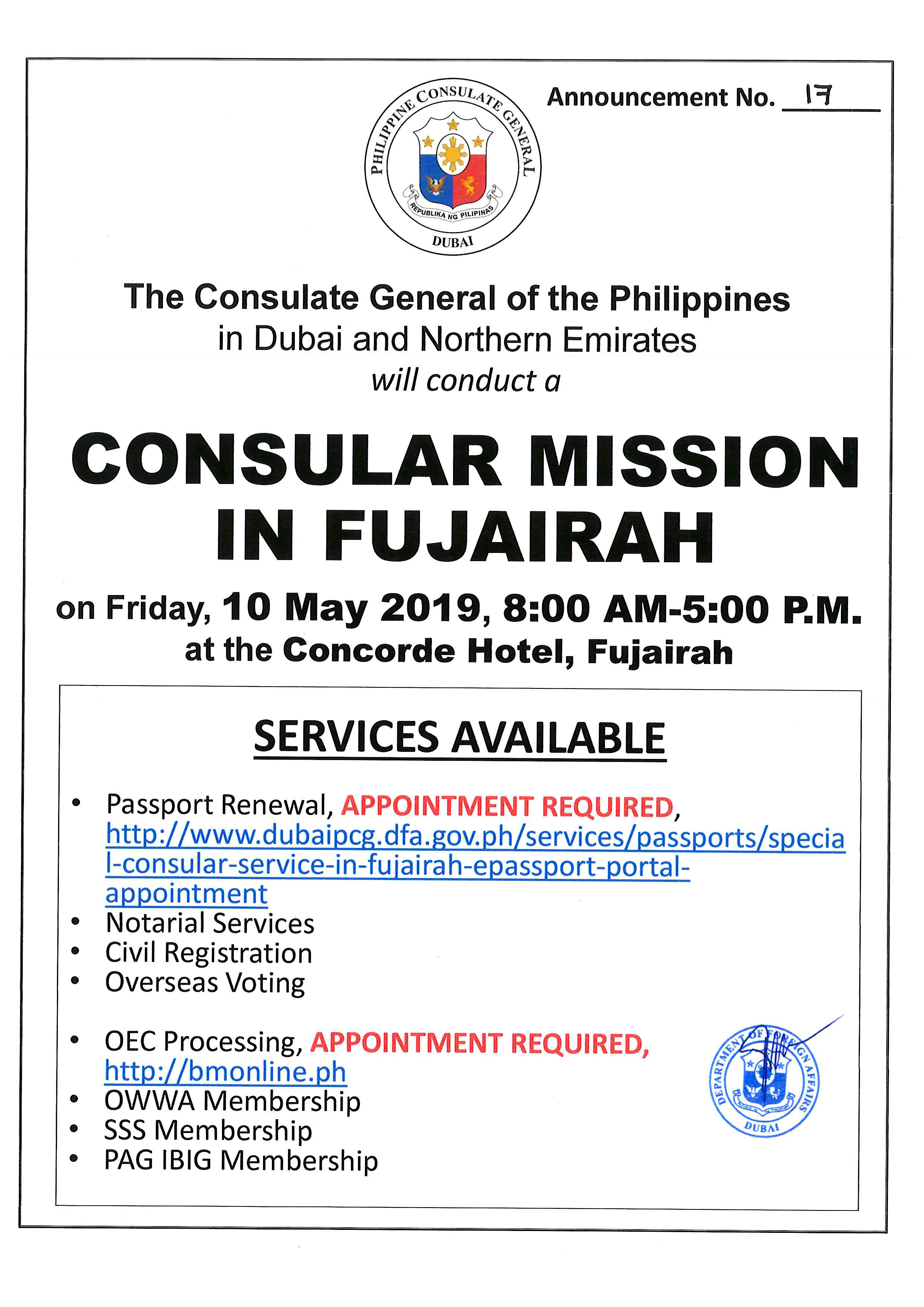 CONSULAR FUJAIRAH