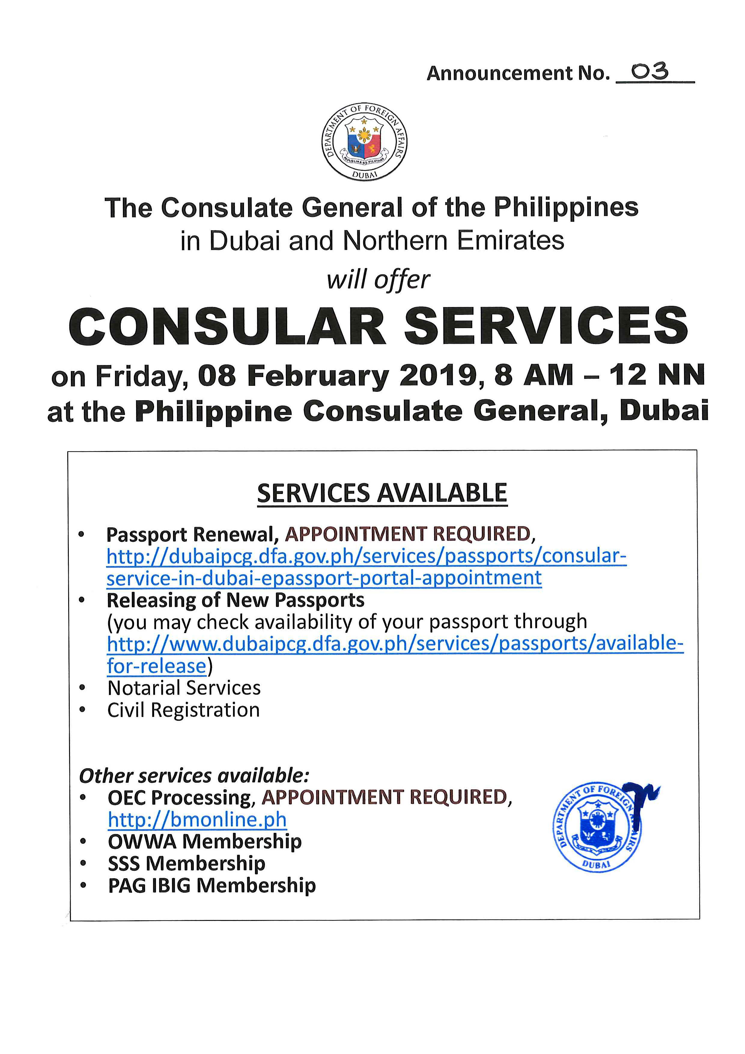 CONSULAR IN DUBAI