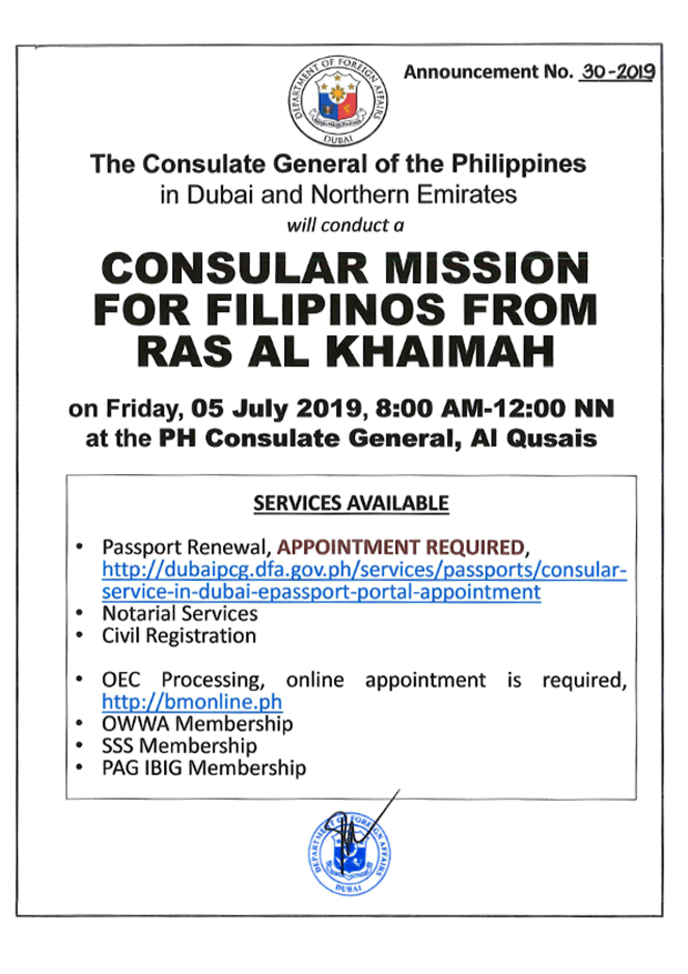 RAK CONSULAR 05 JULY 2019