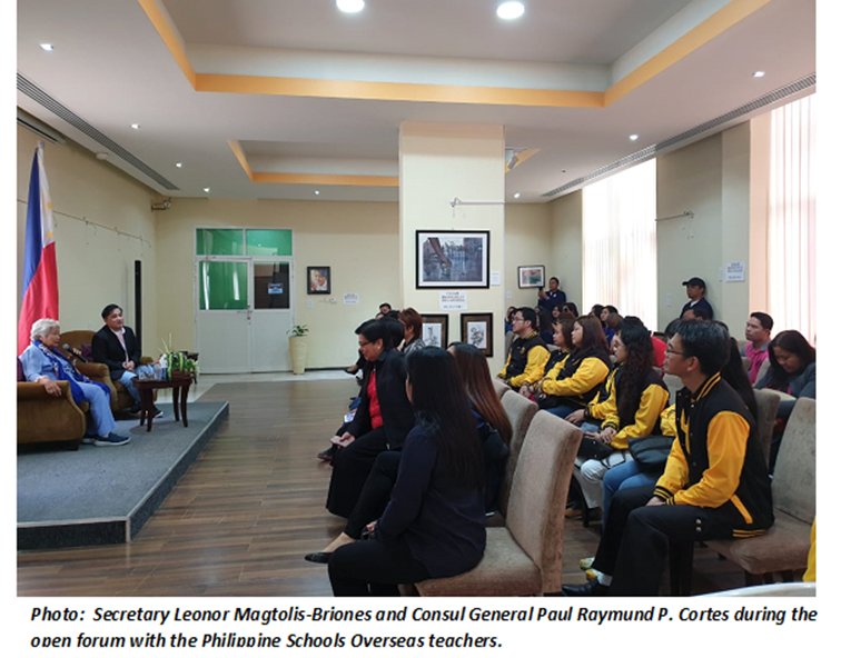 DUBAI PCG HOSTS TOWNHALL MEETING WITH DEPARTMENT OF EDUCATION SECRETARY LEONOR BRIONES