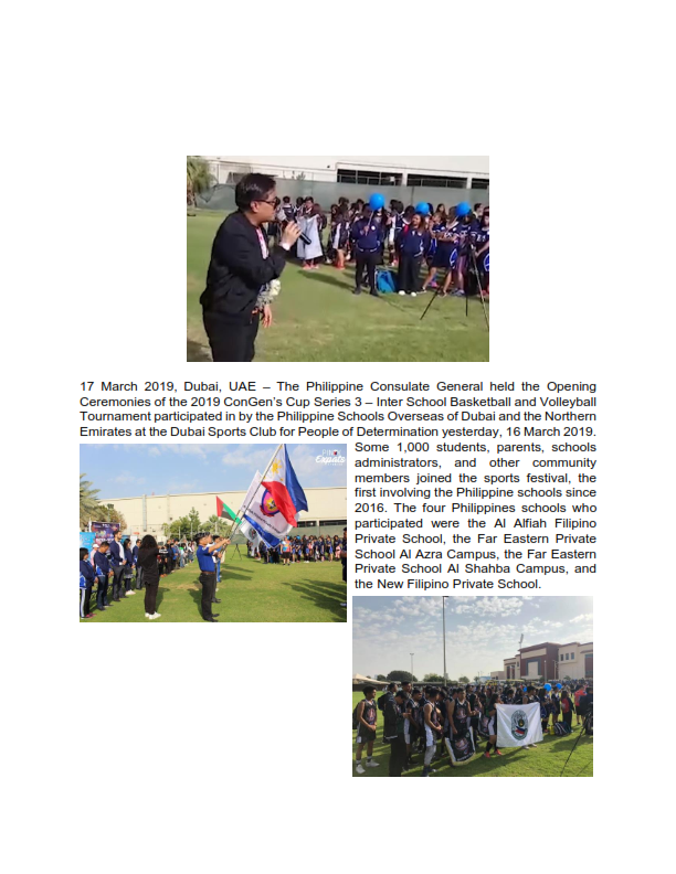 Report and Draft Press Release Dubai PCG Holds 2019 ConGens Cup Series 3 Inter School Tournament 001